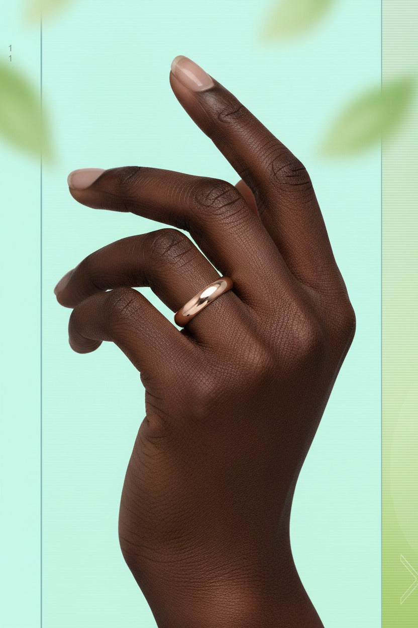 The BloomGloss 4mm  Rose Gold Studio Ring