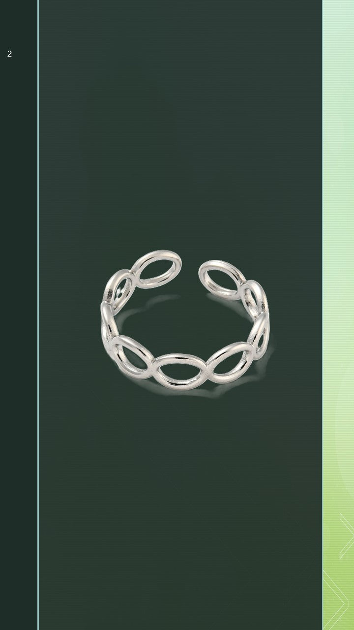 Shop the Infinity Loop Ring at Bloom Gloss Co. This non-tarnish stainless steel adjustable oval chain band delivers water-resistant style for everyday wear.