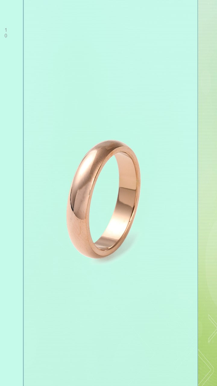 Shop the 4mm Rose Gold Studio Ring at Bloom Gloss Co. This classic minimalist domed band features a high-polish mirror finish, perfect for daily wear.