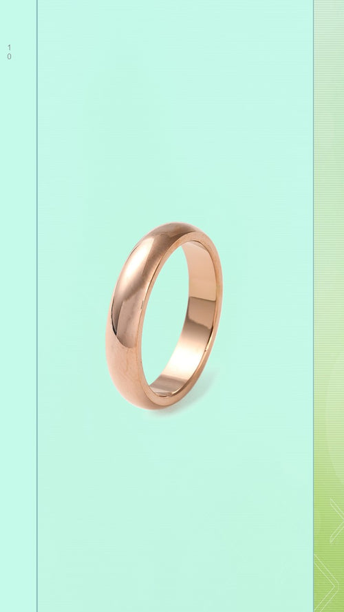Shop the 4mm Rose Gold Studio Ring at Bloom Gloss Co. This classic minimalist domed band features a high-polish mirror finish, perfect for daily wear.