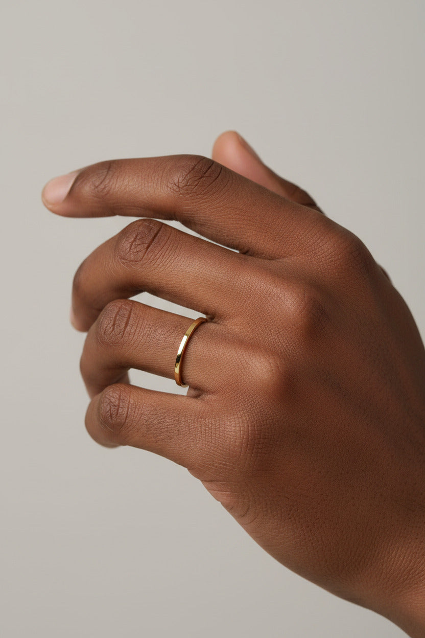 The Pure Band - 1mm Minimalist 18K Gold Plated Ring