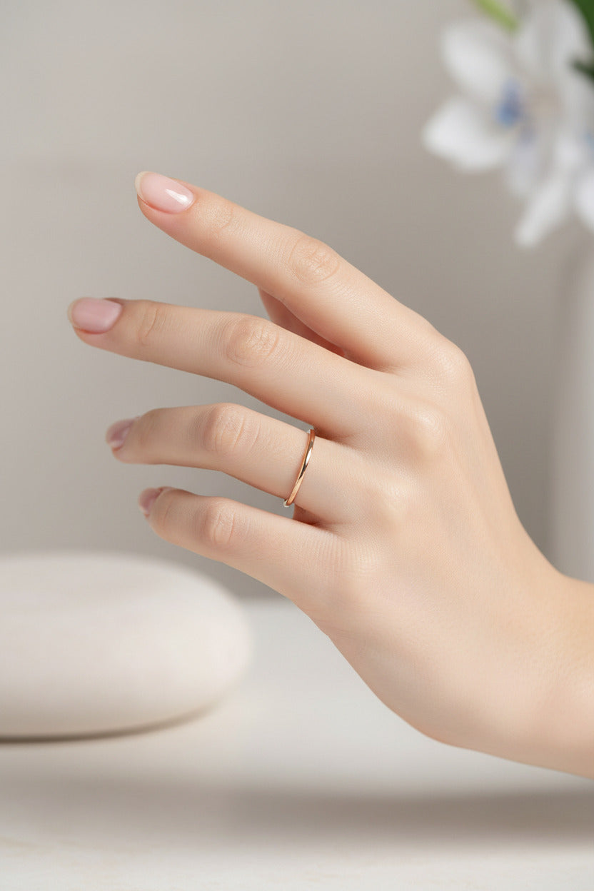 The Pure Band - 1mm Minimalist Rose Gold Ring