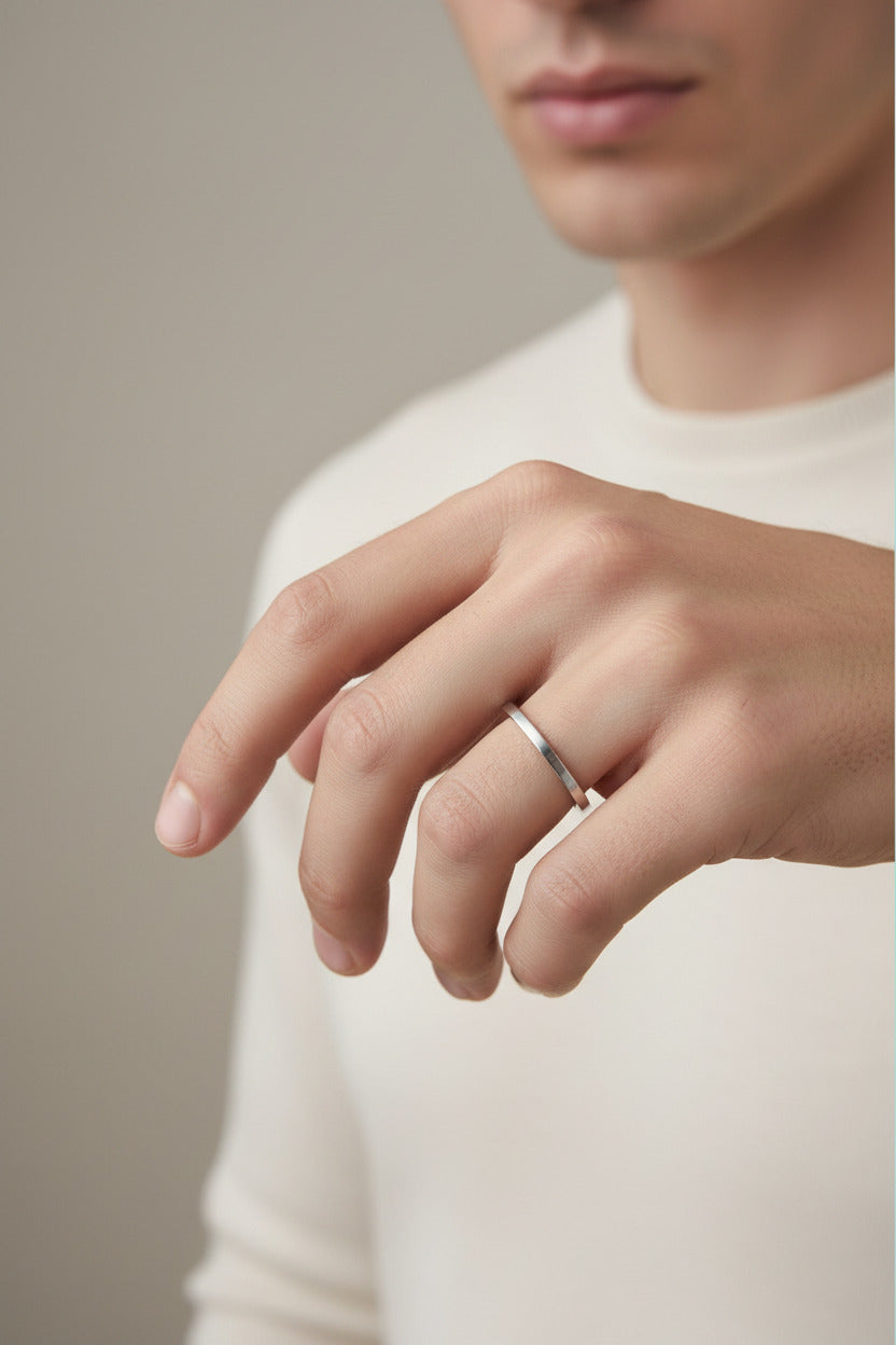 The Pure Band - 1mm Minimalist Silver Stacking Ring